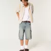 Medium Wash Super Baggy Denim Cargo Shorts Medium Wash Super Baggy Denim Cargo Shorts