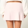 Mid-Rise Circle-Cut Sweater-Knit Mini Skirt