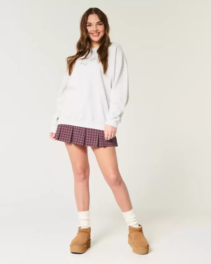 Mid-Rise Pleated Mini Skort