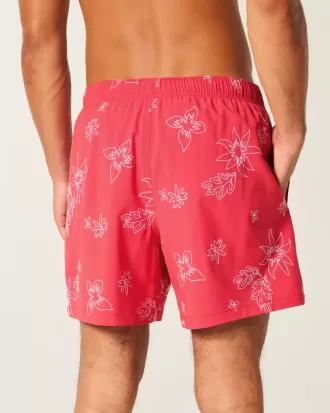 Mid-Thigh Embroidered Volley Swim Trunks