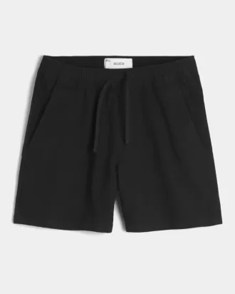 Mid-Thigh Linen-Blend Pull-On Shorts