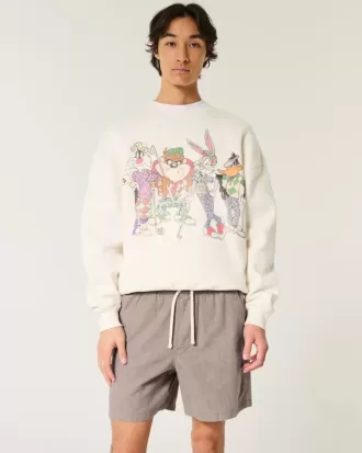 Mid-Thigh Linen-Blend Pull-On Shorts