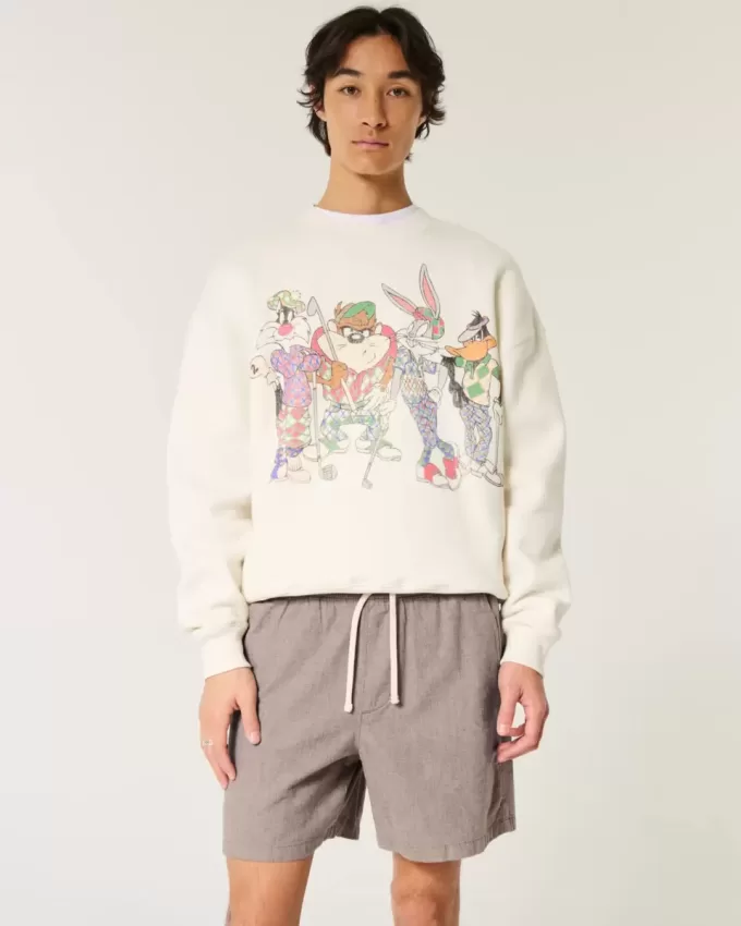 Mid-Thigh Linen-Blend Pull-On Shorts