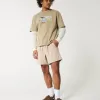 Mid-Thigh Linen-Blend Pull-On Shorts