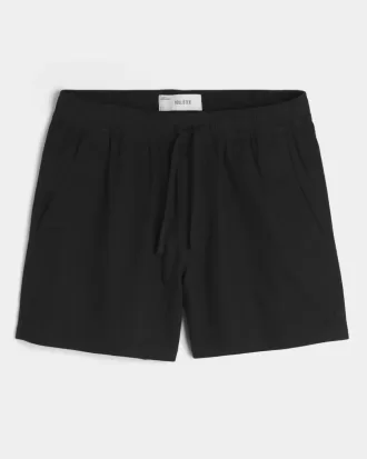 Mid-Thigh Linen-Blend Shorts