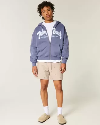 Mid-Thigh Lobster Pattern Pull-On Shorts