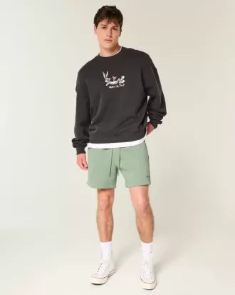 Mid-Thigh Loose Fleece Shorts