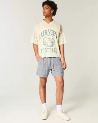 Mid-Thigh Seersucker Pull-On Shorts