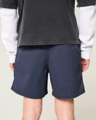 Mid-Thigh Twill Pull-On Shorts