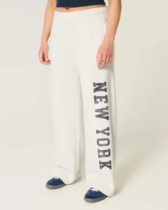 New York Graphic Wide-Leg Sweatpants