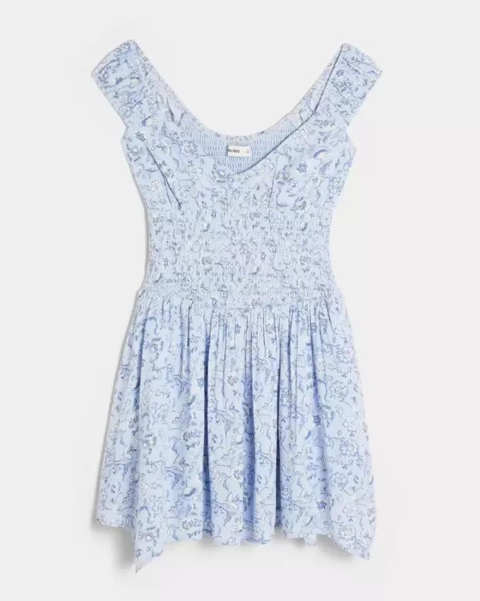 Off-the-Shoulder Asymmetrical Hem Mini Dress