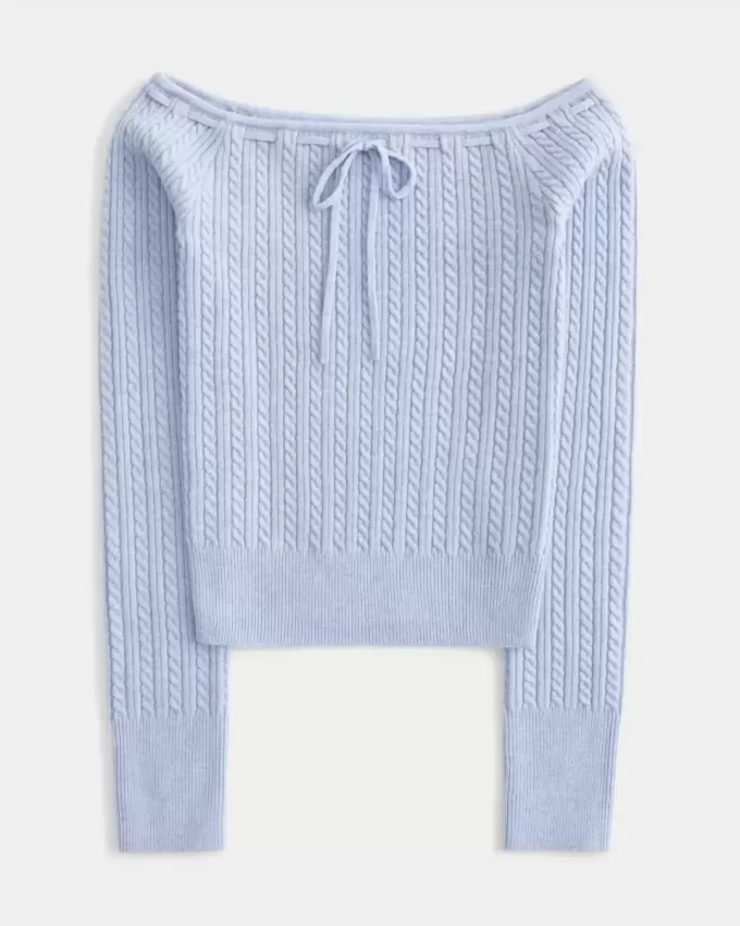Off-the-Shoulder Cable-Knit Sweater Off-the-Shoulder Cable-Knit Sweater