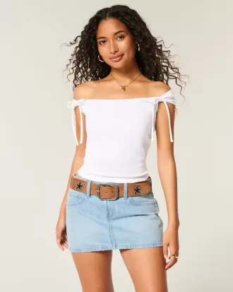 Off-the-Shoulder Tie Sleeve Top