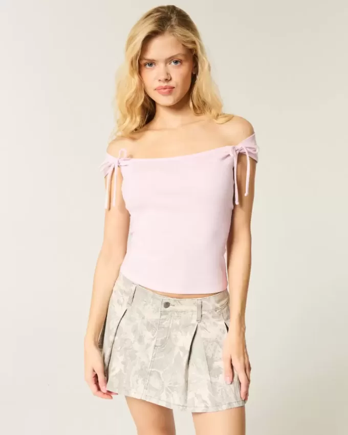 Off-the-Shoulder Tie Sleeve Top Off-the-Shoulder Tie Sleeve Top