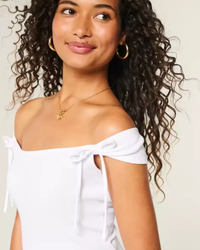 Off-the-Shoulder Tie Sleeve Top Off-the-Shoulder Tie Sleeve Top