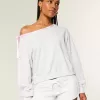 Off-the-Shoulder Tie Sweatshirt Off-the-Shoulder Tie Sweatshirt