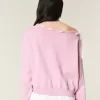 Off-the-Shoulder Tie Sweatshirt Off-the-Shoulder Tie Sweatshirt