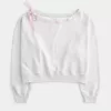 Off-the-Shoulder Tie Sweatshirt Off-the-Shoulder Tie Sweatshirt