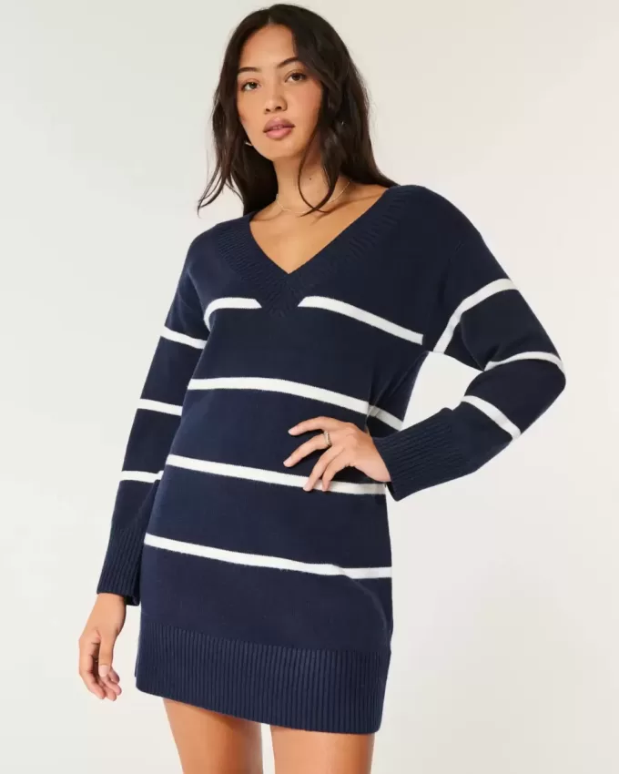 On/Off the shoulder Jersey Sweater Dress