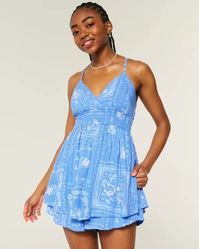 Open-Back Babydoll Romper