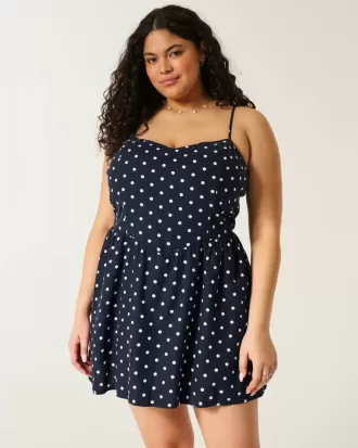 Open-Back Linen-Blend Mini Dress Open-Back Linen-Blend Mini Dress