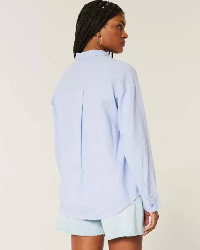 Oversized Linen-Blend Shirt