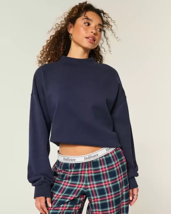Oversized Mock-Neck Sweatshirt Oversized Mock-Neck Sweatshirt