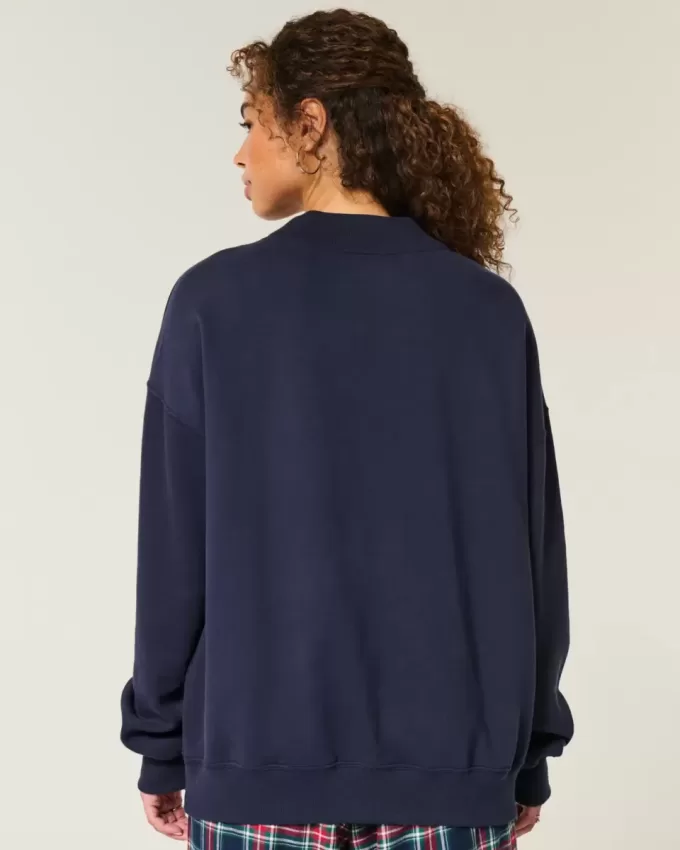Oversized Mock-Neck Sweatshirt Oversized Mock-Neck Sweatshirt