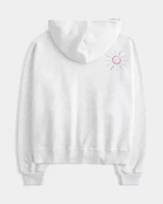 Oversized Palm Graphic Zip-Up Hoodie