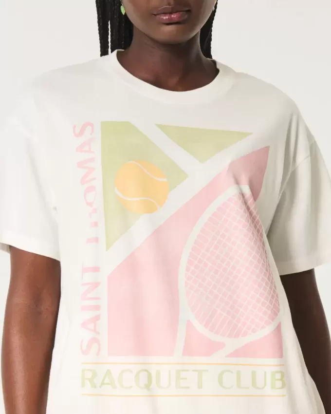 Oversized Saint Thomas Racquet Club Graphic Tee Oversized Saint Thomas Racquet Club Graphic Tee