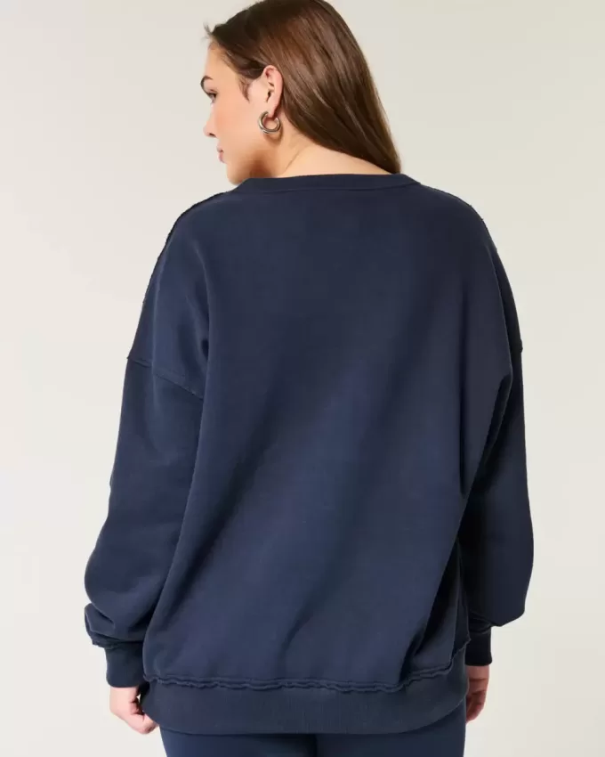 Oversized UCLA Graphic Notch-Neck Sweatshirt