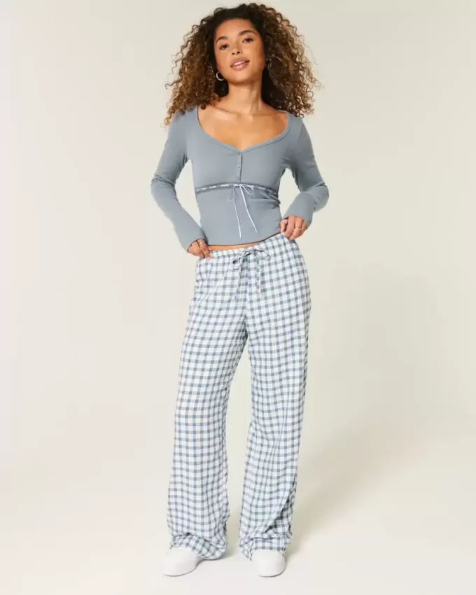Pull-On Slub Pants