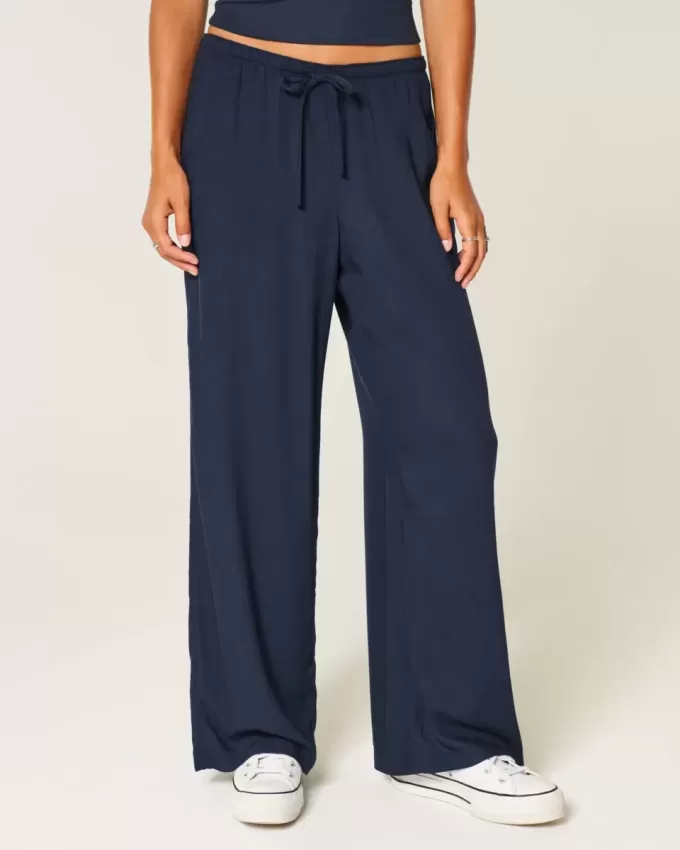 Pull-On Slub Pants