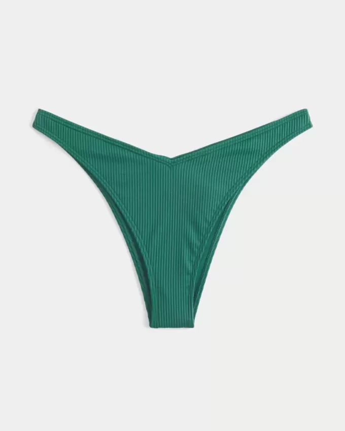 Ribbed High-Leg Cheekiest Bikini Bottom