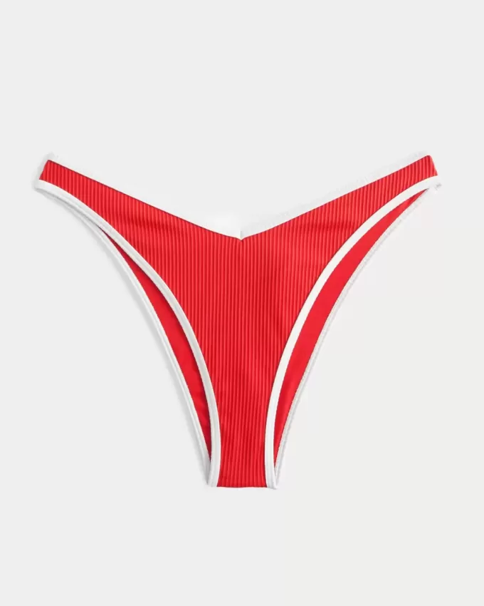 Ribbed High-Leg V-Waist Cheekiest Bikini Bottom