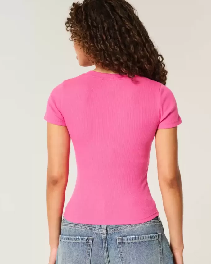 Ribbed Number Graphic Baby Tee Ribbed Number Graphic Baby Tee