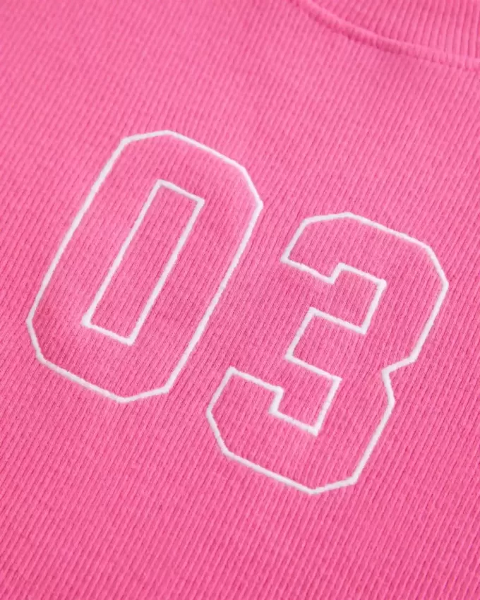 Ribbed Number Graphic Baby Tee Ribbed Number Graphic Baby Tee