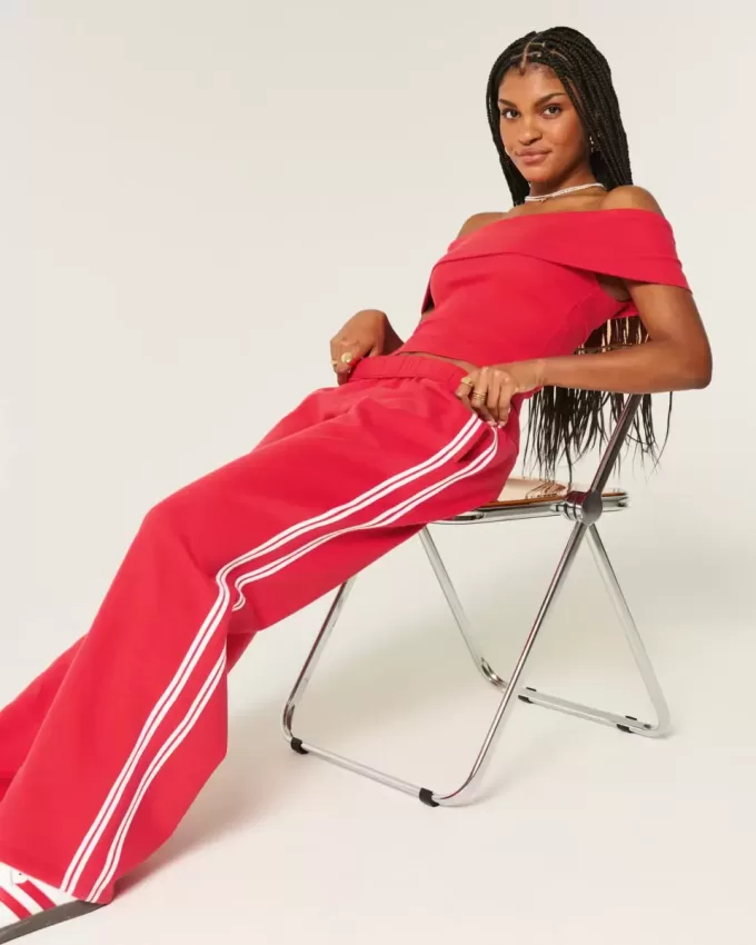 Ribbed Off-the-Shoulder Foldover Top Ribbed Off-the-Shoulder Foldover Top