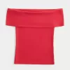 Ribbed Off-the-Shoulder Foldover Top Ribbed Off-the-Shoulder Foldover Top