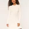 Ribbed Skater Mini Sweater Dress