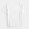 Ribbed Square-Neck Baby Tee Ribbed Square-Neck Baby Tee