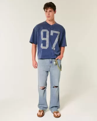 Ripped Medium Wash Baggy Jeans