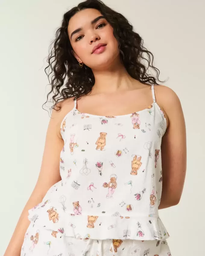 Ruffle Seersucker Sleep Tank