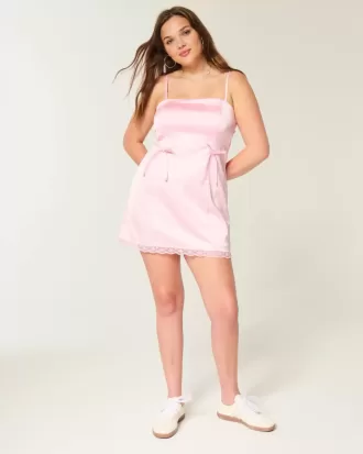 Satin Strapless Bow Bodycon Dress