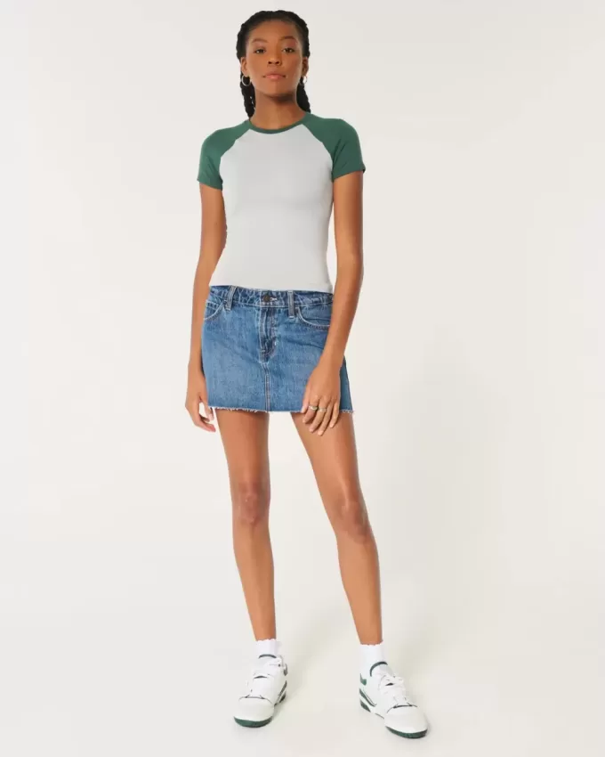 Seamless Fabric Longline Crew Baby Tee