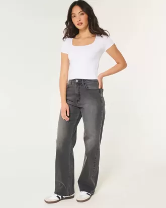 Seamless Fabric Square-Neck Baby Tee