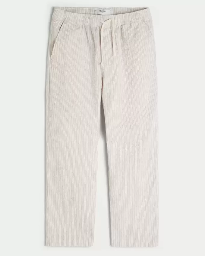Seersucker Loose Pull-On Pants