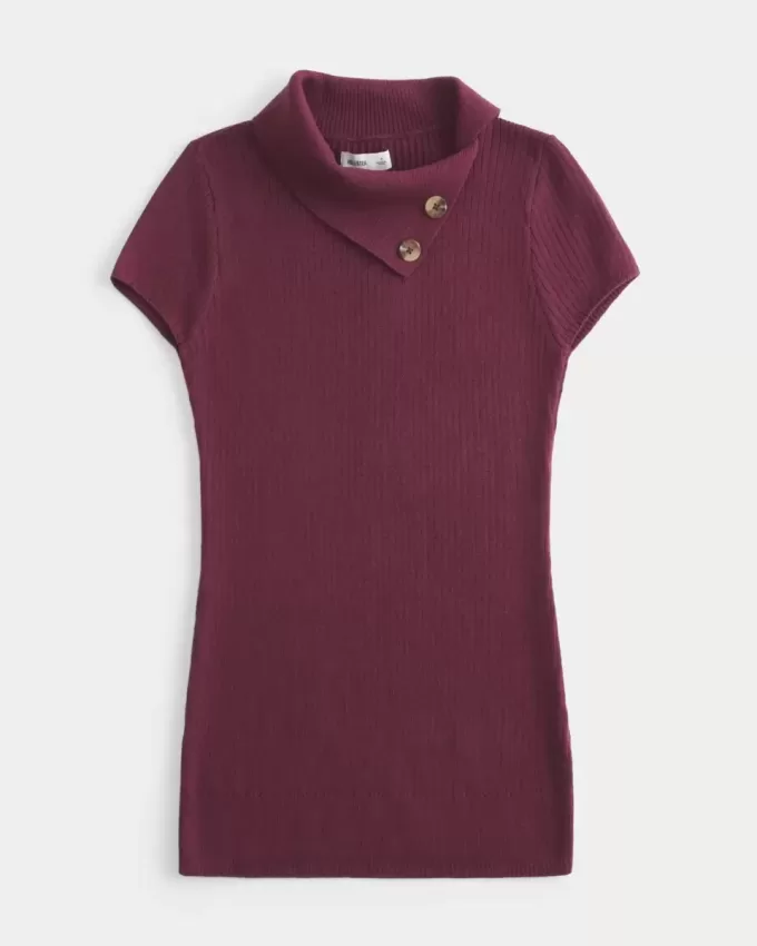 Short-Sleeve Tunic Sweater