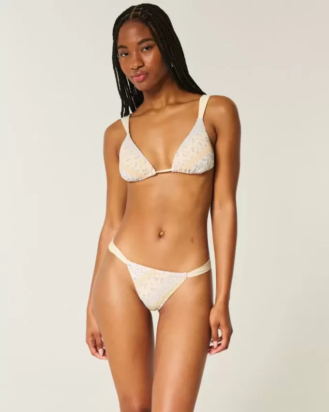 Smocked High-Leg Cheekiest Bikini Bottom