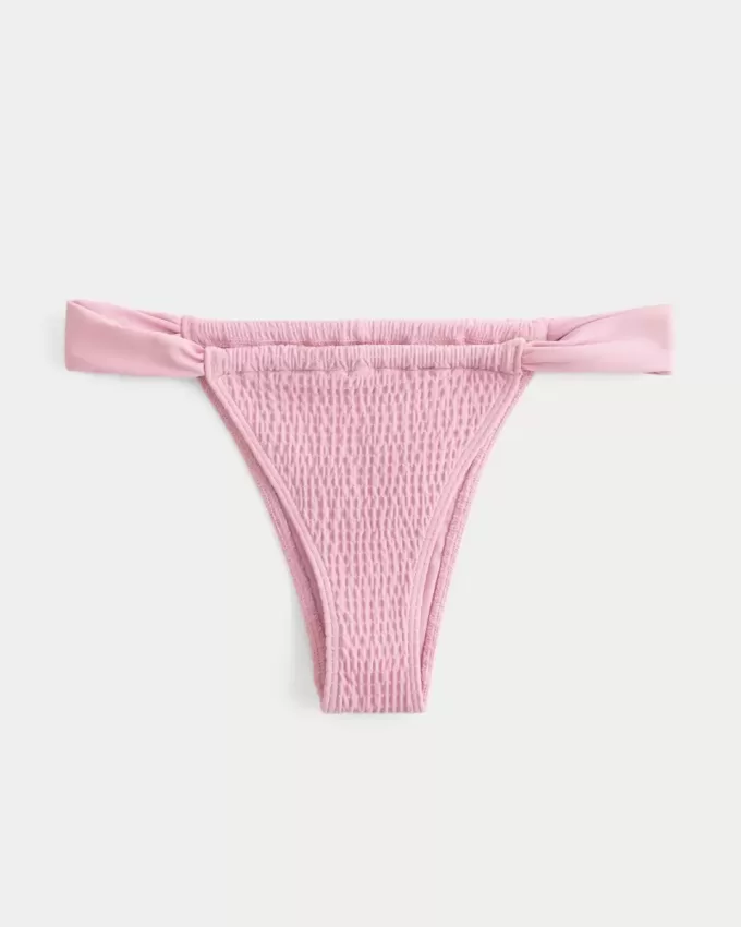 Smocked High-Leg Cheekiest Bikini Bottom
